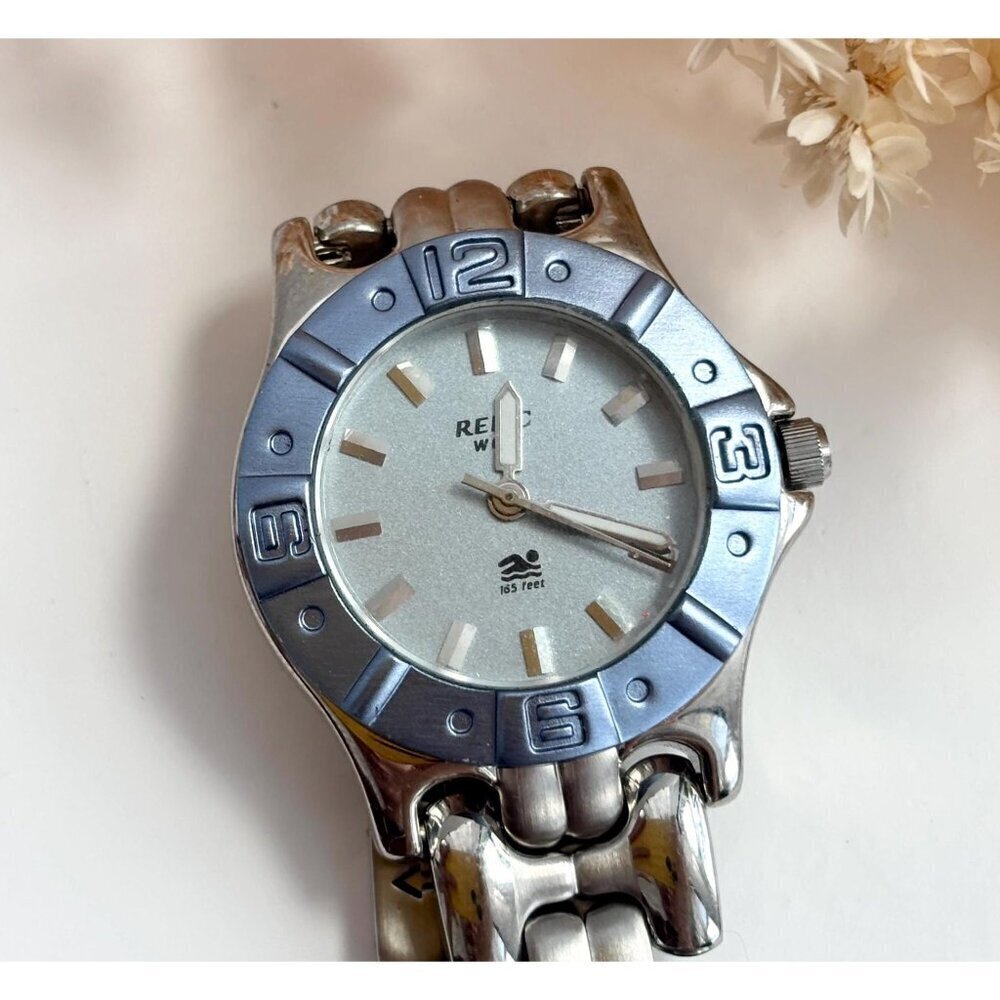 Relic Silver Tl Men's 165 Water Resistant Vintage Wristwatch - 19mm - WORKS!
